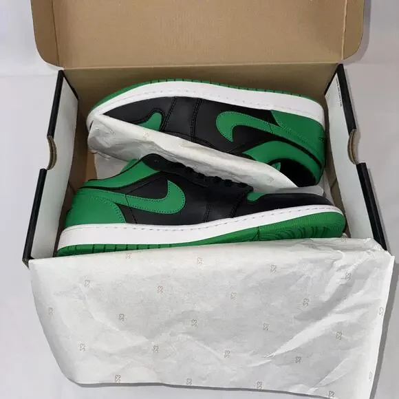 Jordan 1 Low Black/Lucky Green - Size 12 - Picture 3 of 8